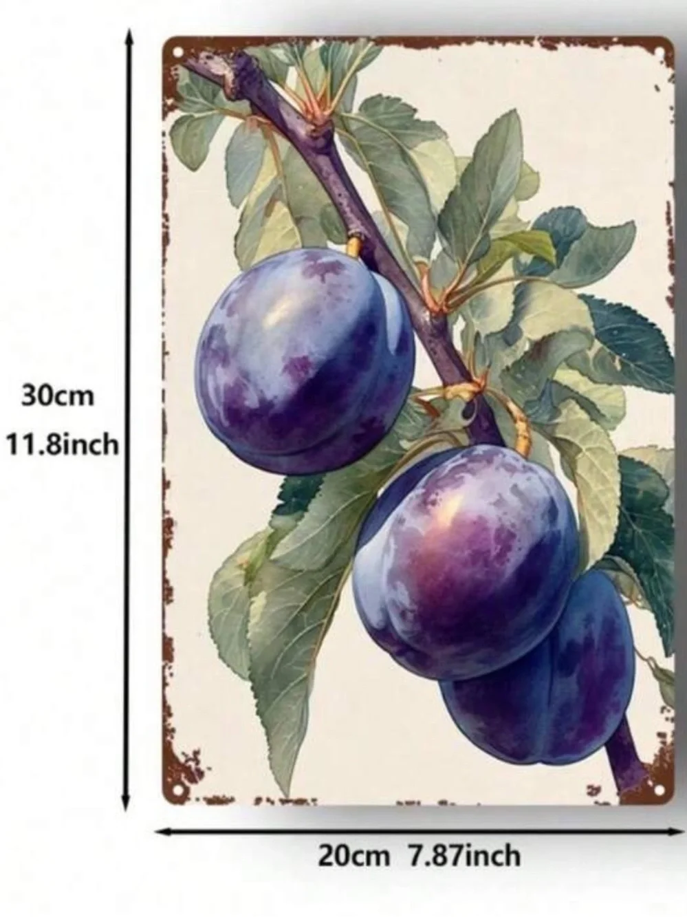Vintage Botanical Plum Wall Art Decor NEW 🏷️
